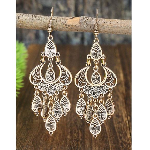 Boho Light Weight Drop Earrings - Picture 3 of 5